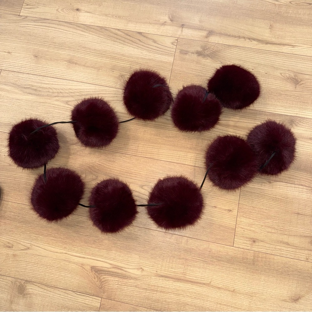 Chic Burgundy Pom Pom Hair Accessory